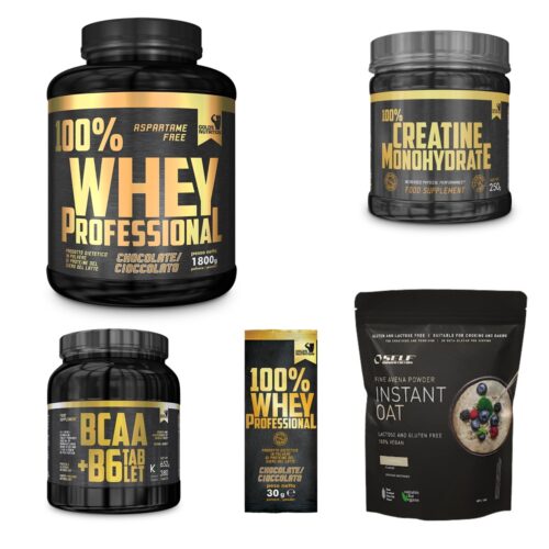100% Whey Professional 1,8 kg proteine siero + Bcaa + Creatina Gold's Nutrition + Avena Self Nutrition