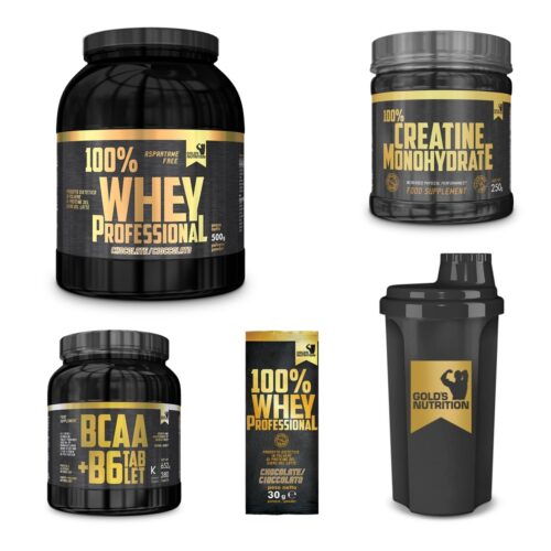 100% Whey Professional 500 g proteine siero + Bcaa + Creatina + Shaker Gold's Nutrition