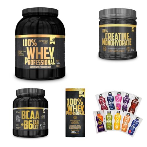 100% Whey Professional 500 g proteine siero + Bcaa + Creatina Gold's Nutrition + Bolero Bustina